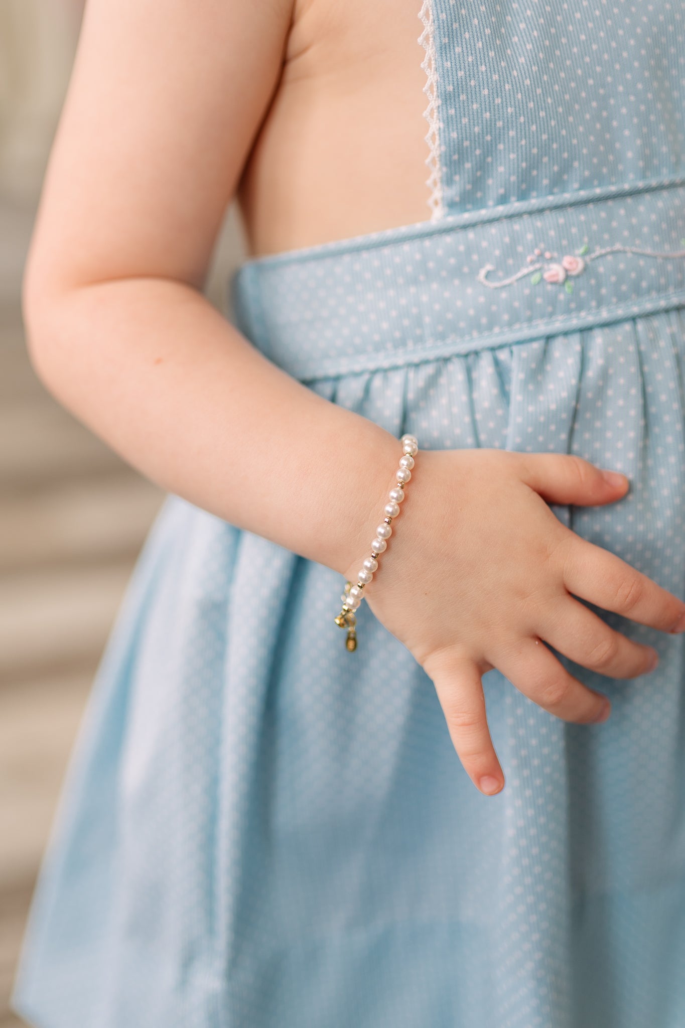 Girls 14K Gold-Plated Pearl Bracelet - Brynn