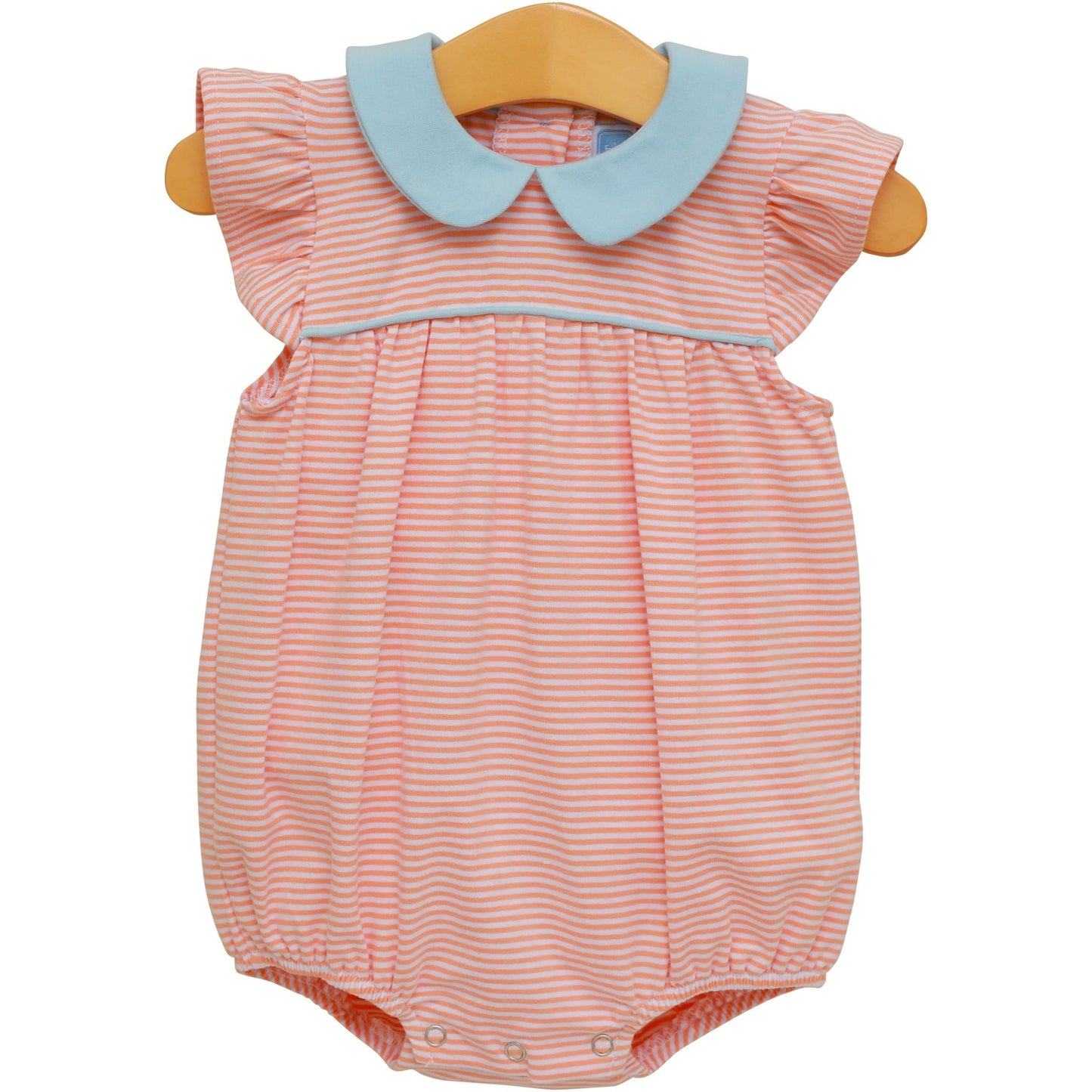 Genevieve Bubble- Coral Stripe/Light Blue