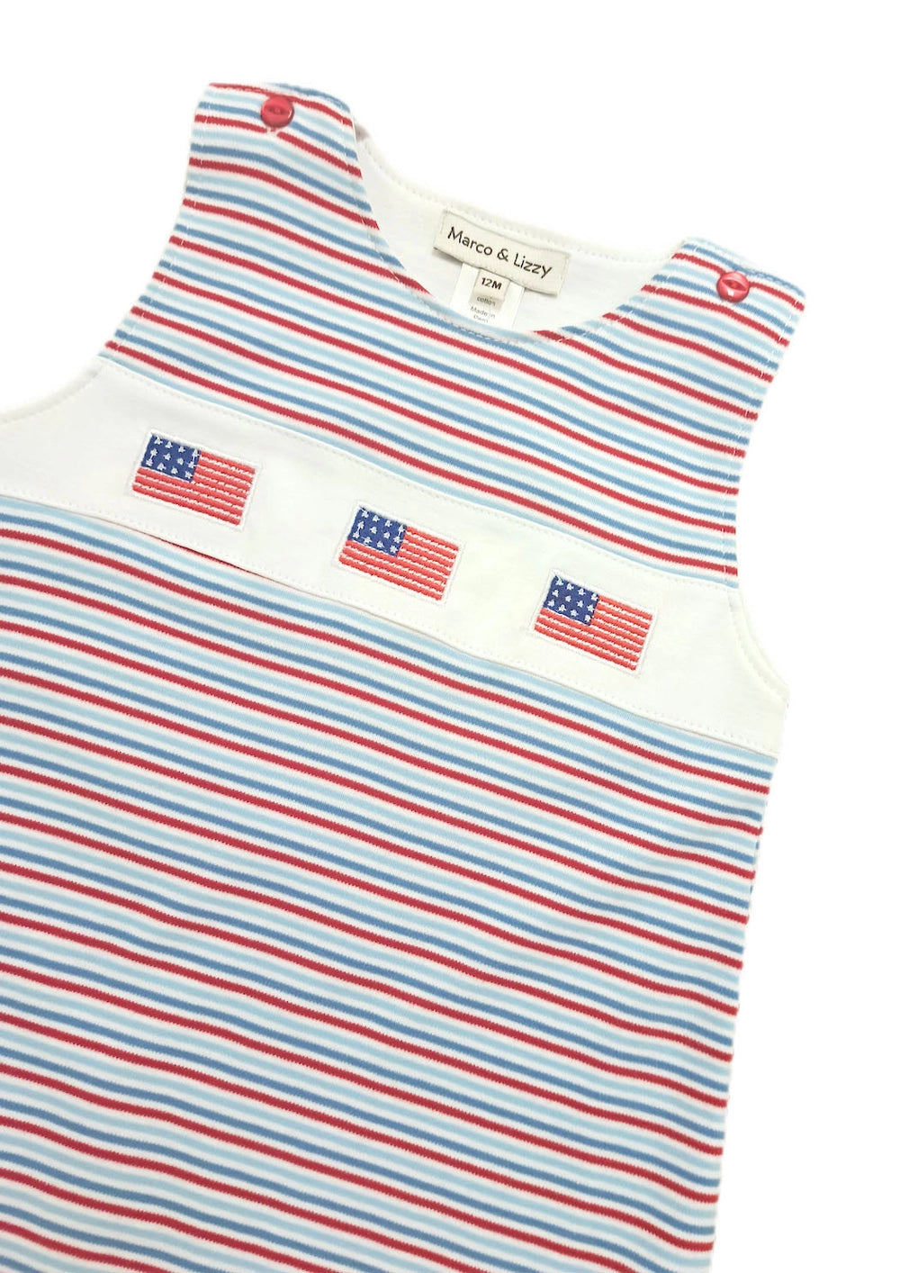 Patriotic Stripe Shortall w/ Flags
