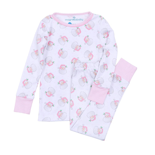 Santa Baby 2 Piece Long Pajamas - Pink