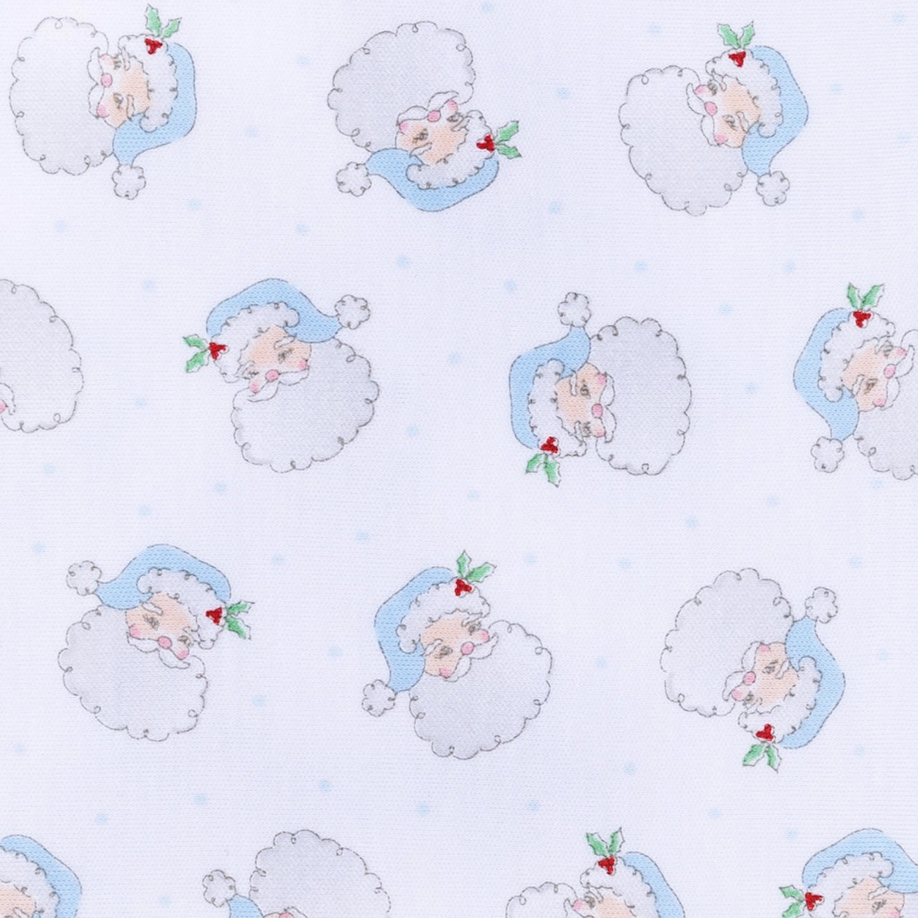 Santa Baby Zip Pajamas - Light Blue
