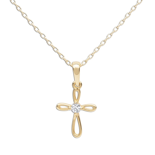 14K Gold-Plated Cross Infinity Necklace