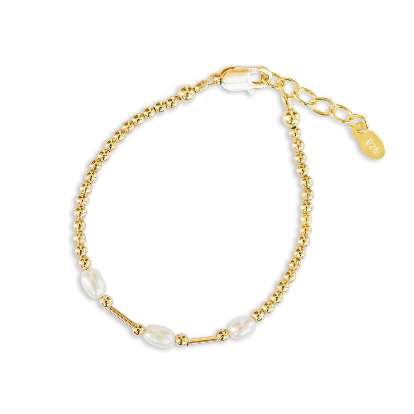 Girls 14K Gold-Plated Pearl Bracelet - Emery