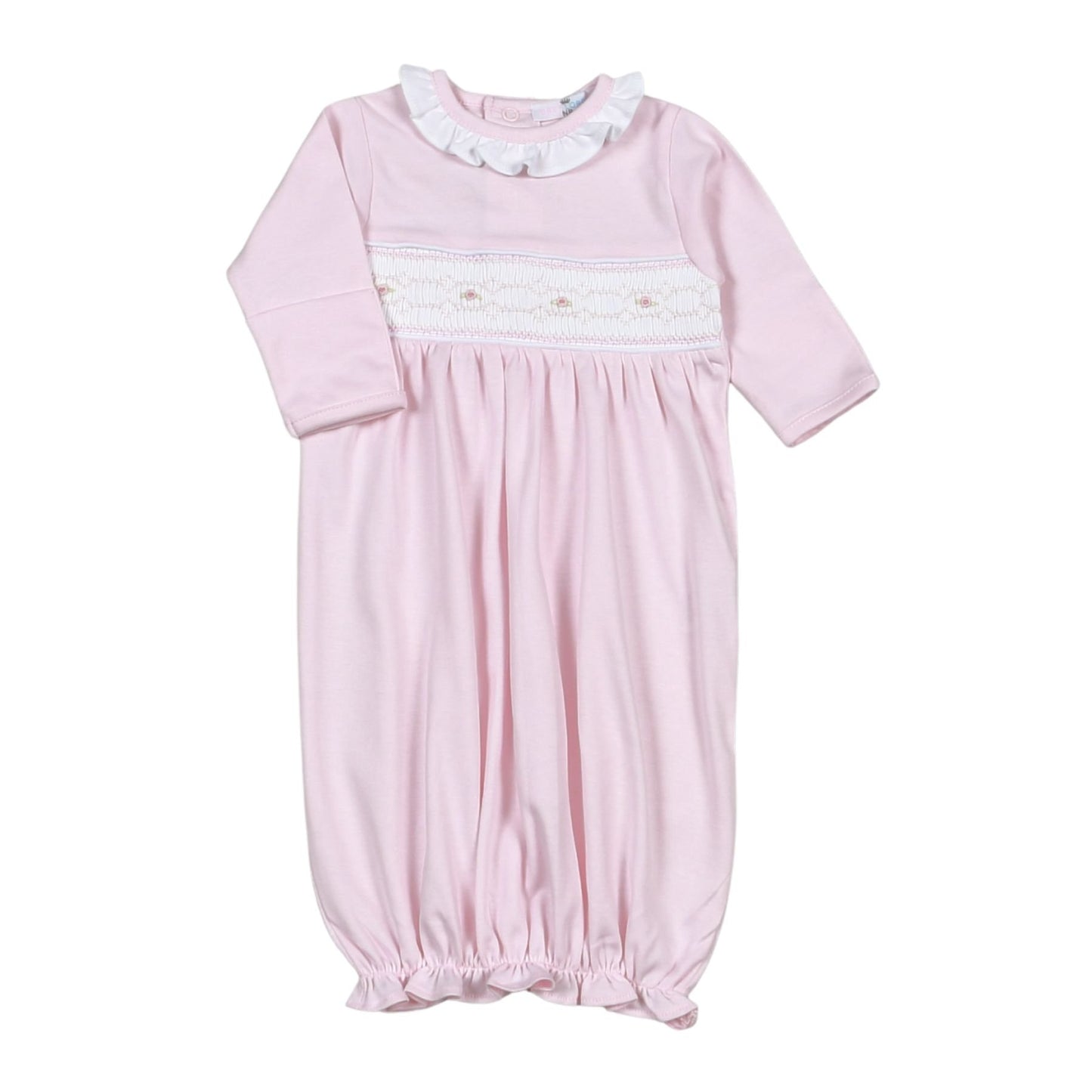 Sally Pink Hand Smocked Pima Gown