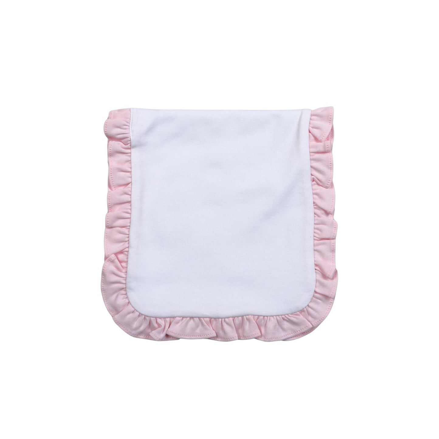 Lily White and Pink Ruffles Burping Pad