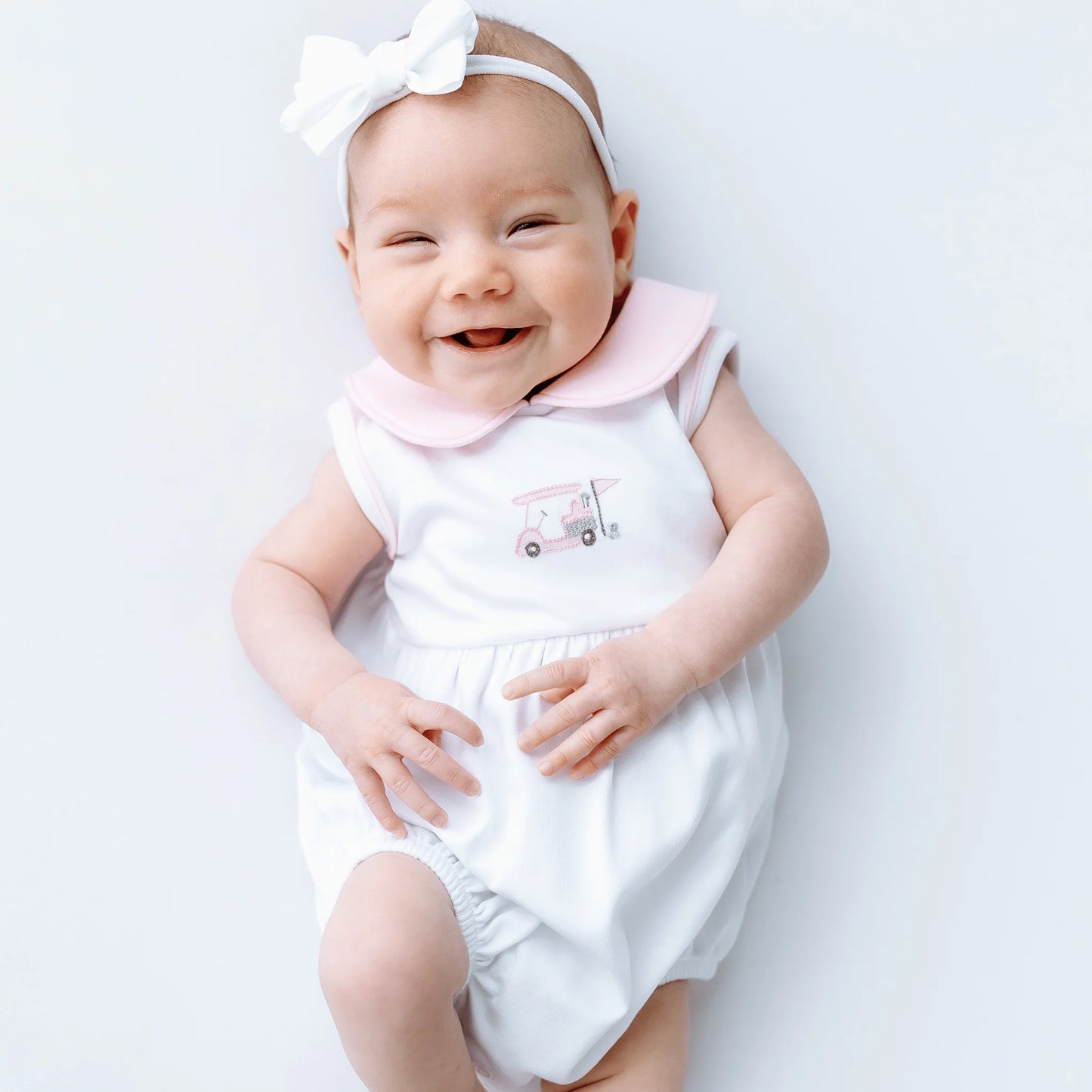 Little Golfer Collared Bubble - Pink