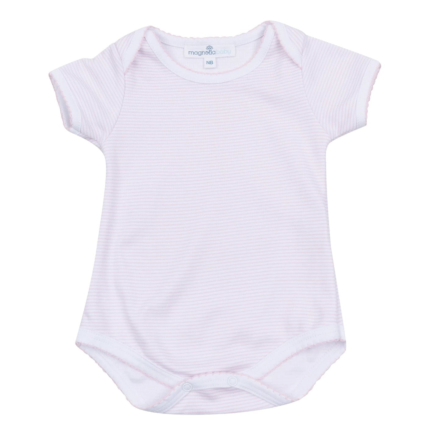 Mini Stripes Short Sleeve Bodysuit - Pink