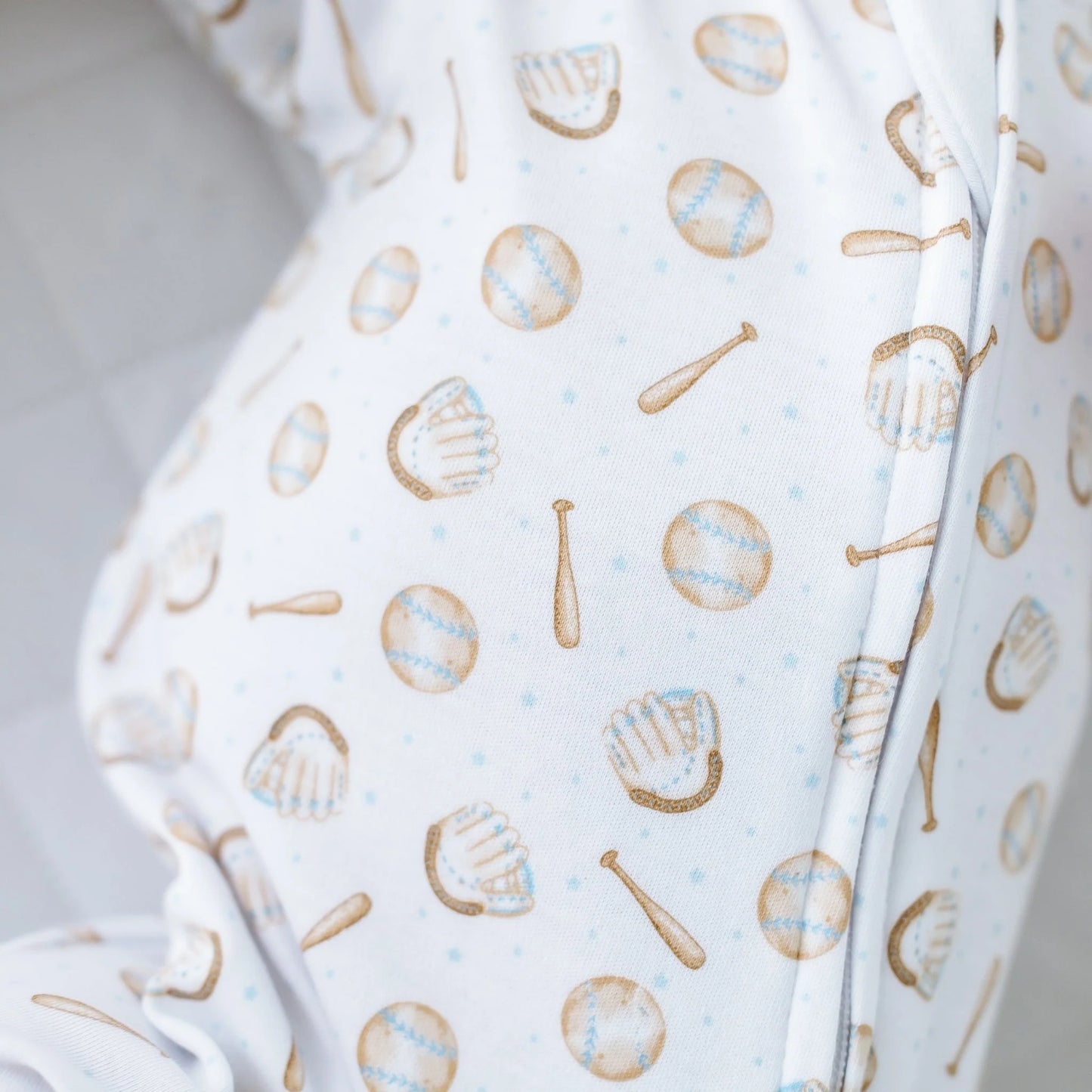 Precious Lil' Sluggers Zipper Footie - Light Blue
