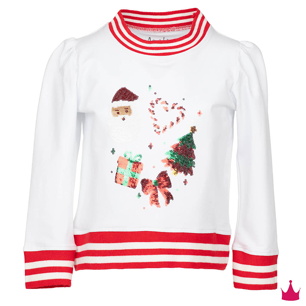 Sequin Christmas Elements White Holly