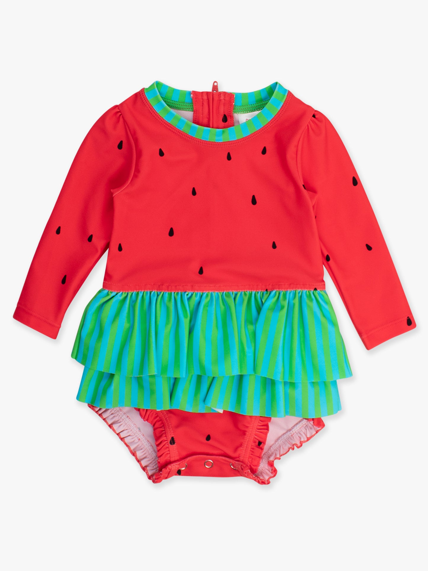 Long Sleeve One Piece Rash Guard - Watermelon