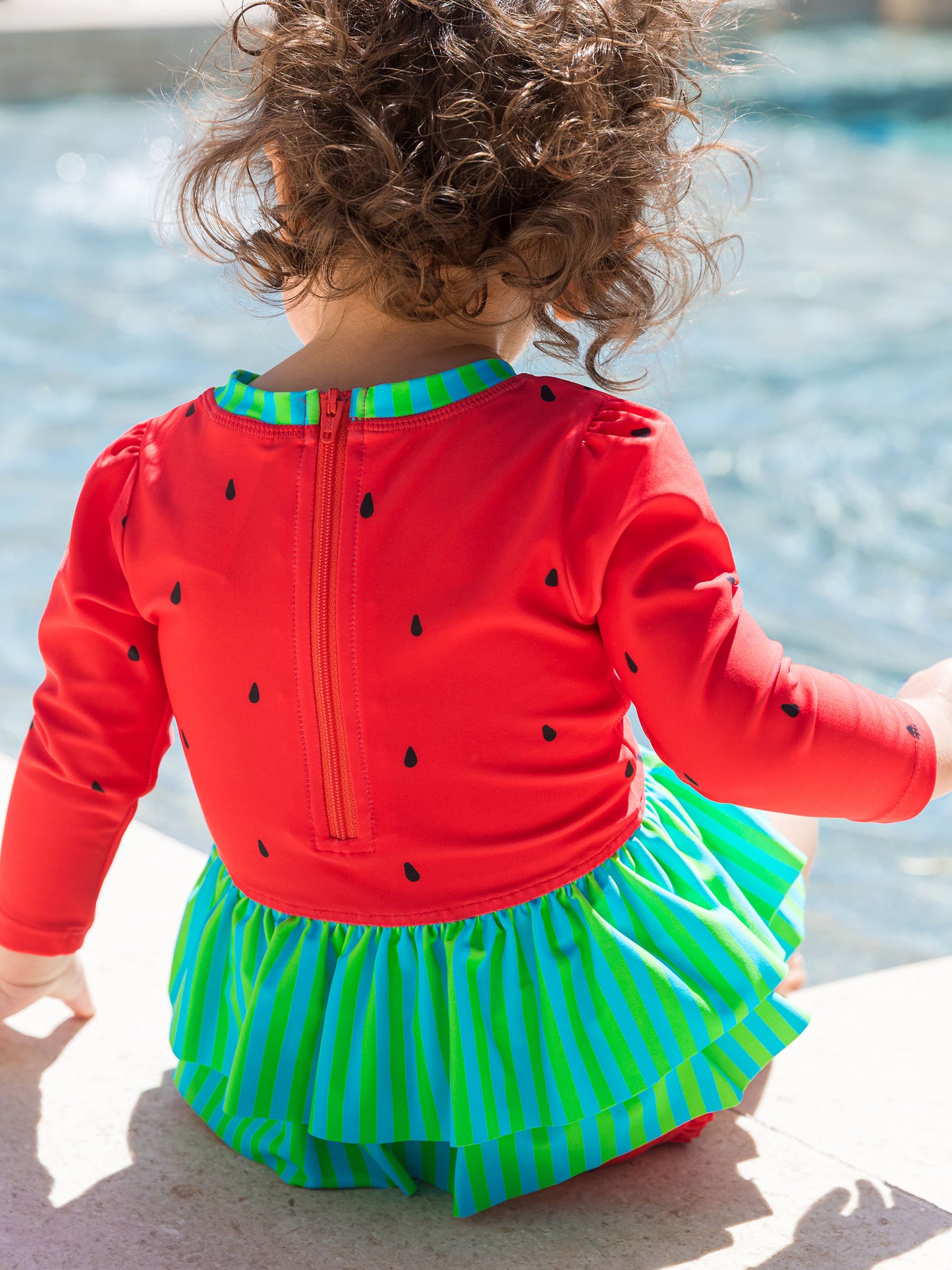 Long Sleeve One Piece Rash Guard - Watermelon