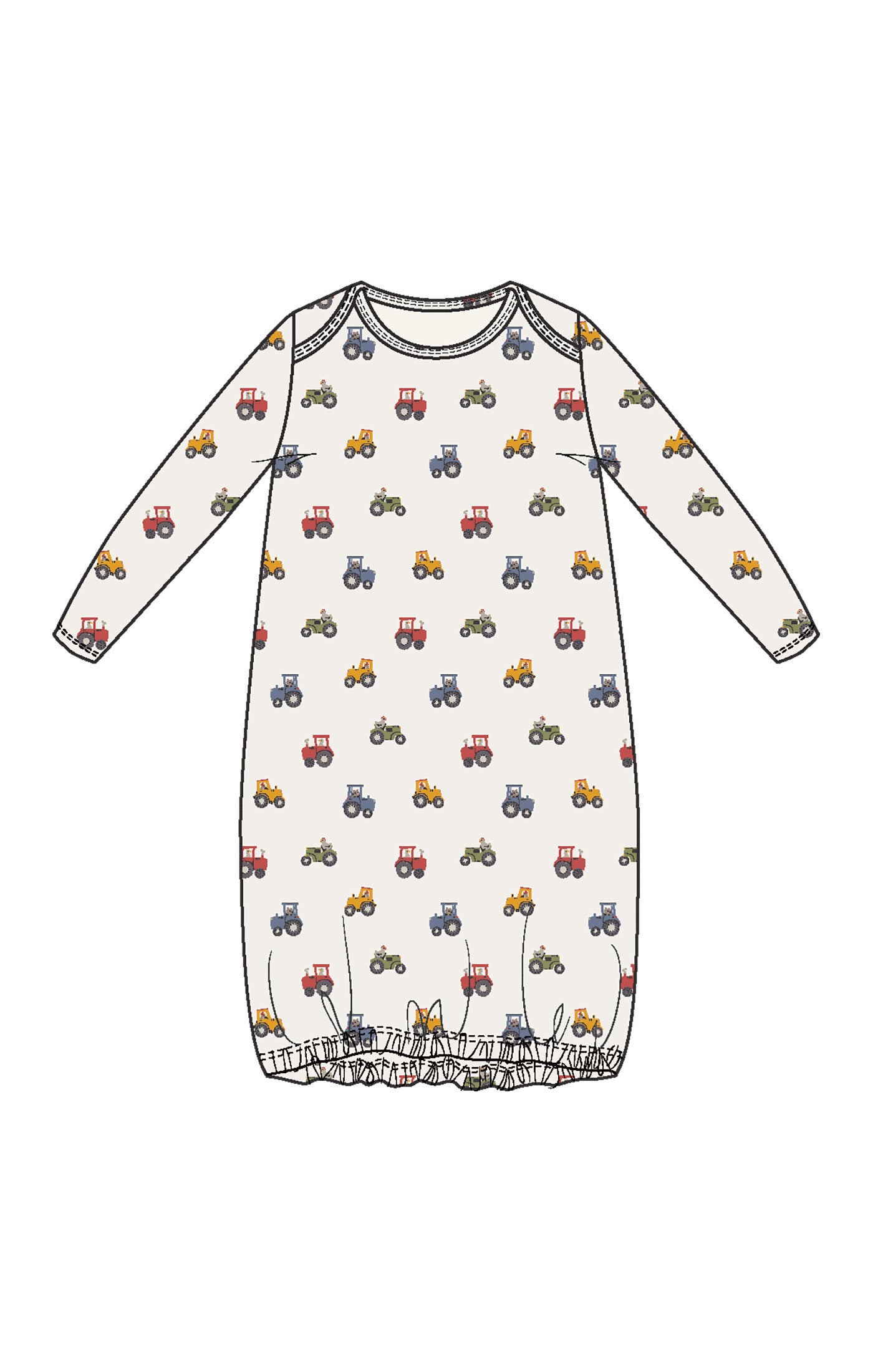 Lap Shoulder Gown - Mini Tractors