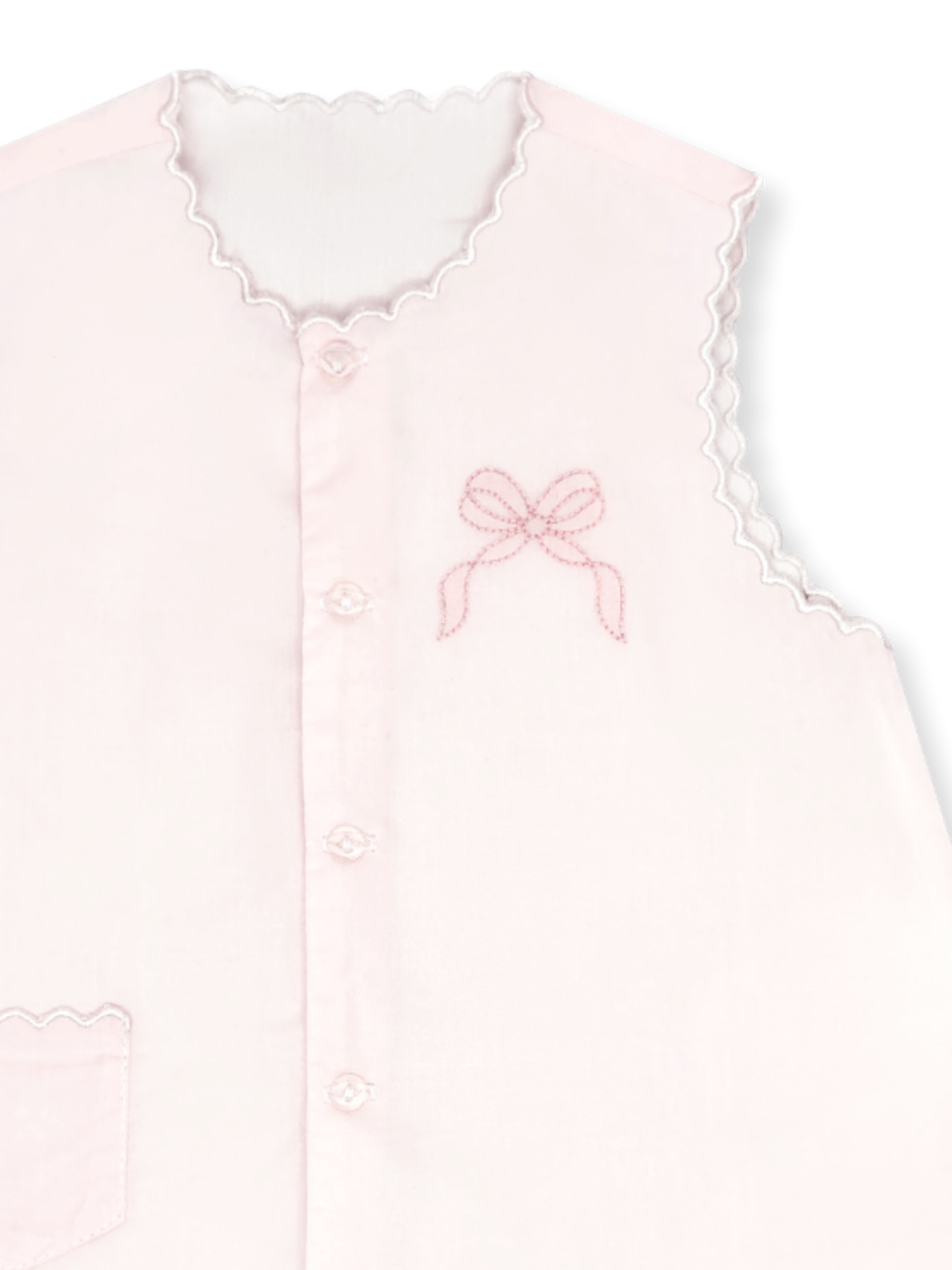 Pink Diaper Set w/ Pink Bow Embroidery