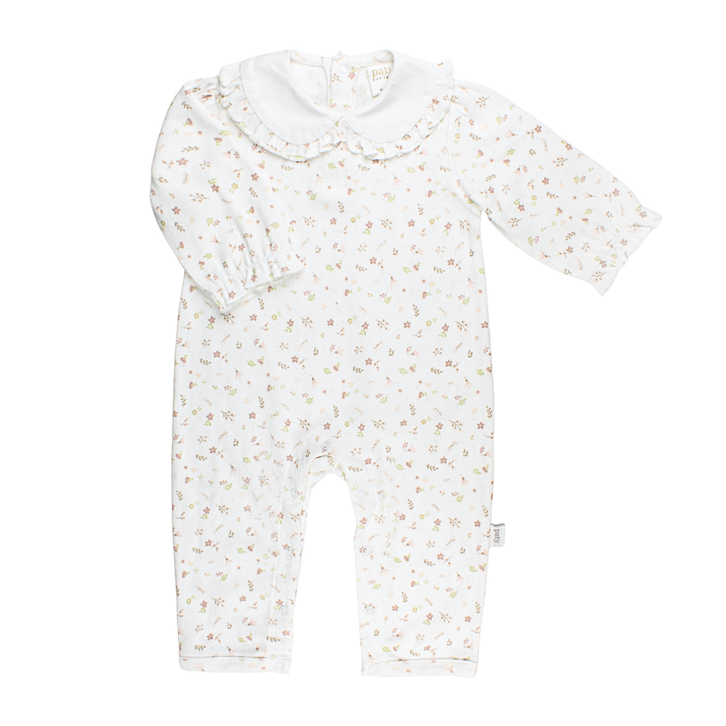 Girls Pointelle Knit Romper - Faith Floral