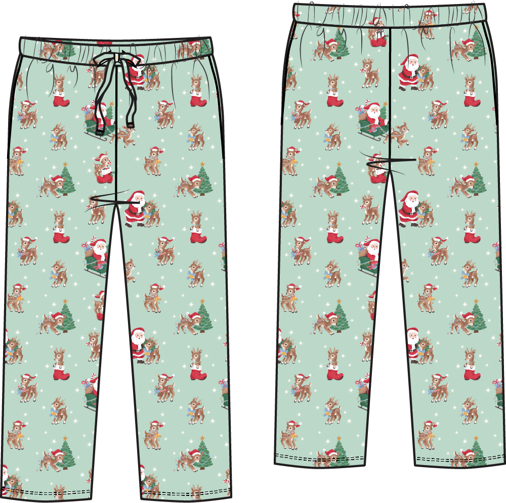 Vintage Reindeer & Santa Adult Loungewear