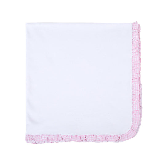 New Beginnings Pink Ruffle Receiving Blanket