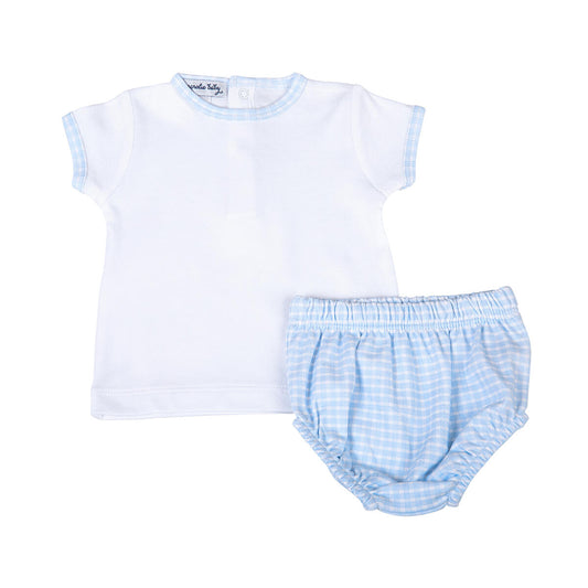 New Beginnings Blue Ruffle Diaper Cover Set