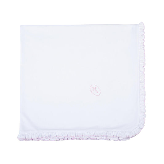 Blessed Embroidered Swaddle Blanket - Pink