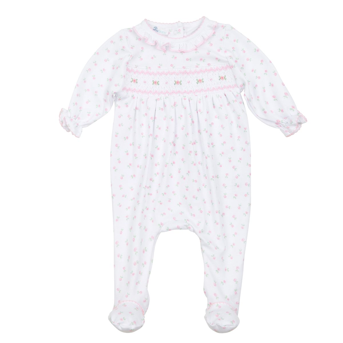 Juliette's Classics Pink Smocked Printed Footie