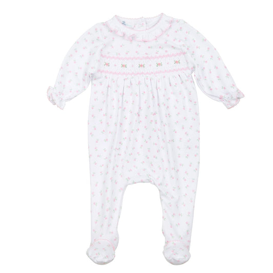 Juliette's Classics Pink Smocked Printed Footie