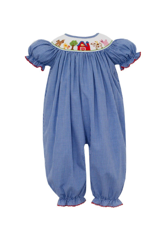 Smocked Farm Girl Long Bubble