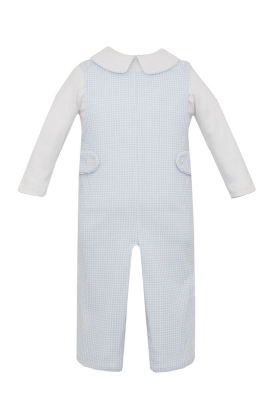 Blue Gingham Knit Longall w/ Shirt