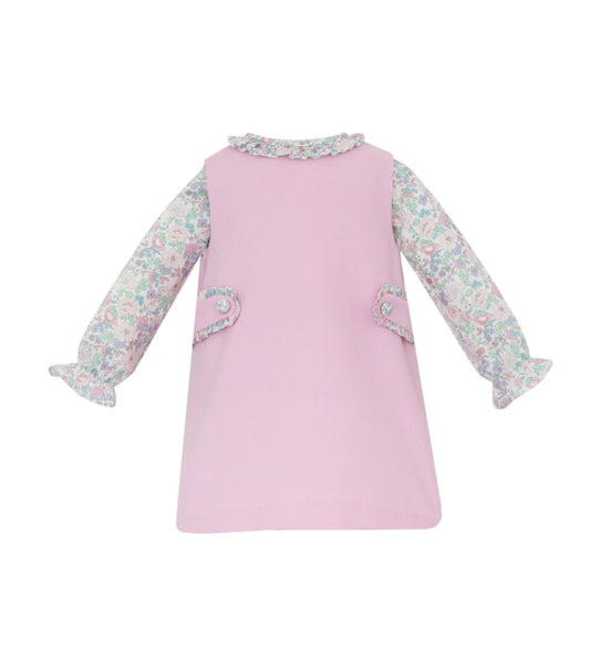 Mila Corduroy Dress w/ Floral Shirt