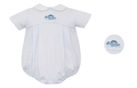 Light Blue Stripe Knit Dinosaur Bubble