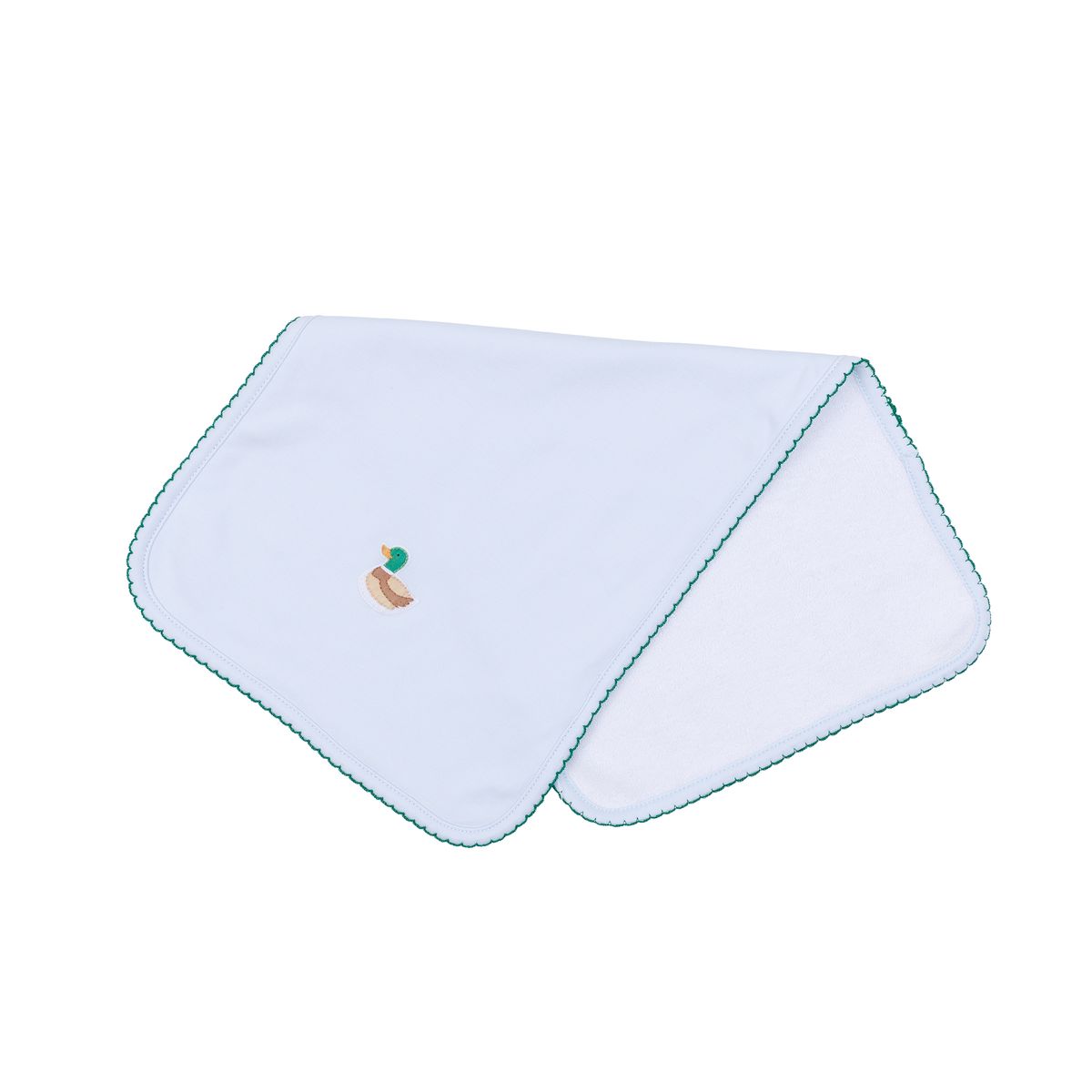 Mini Mallard Embroidered Burp Cloth - Light Blue