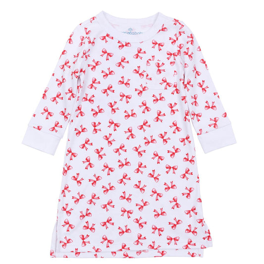Scarlett Bows Red Long Sleeve Nightdress