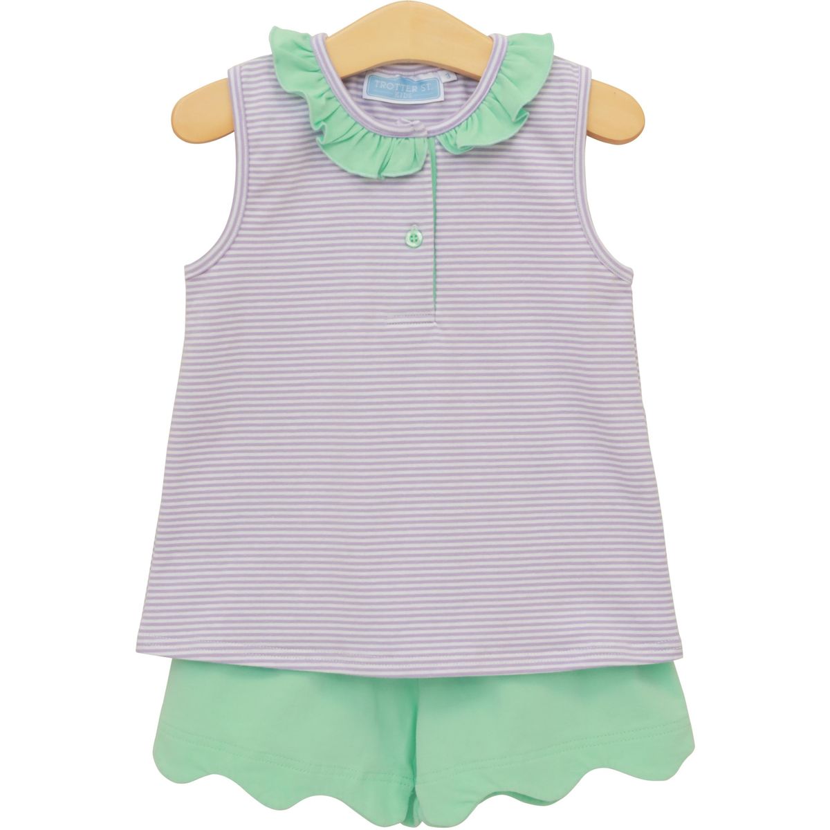 Nora Short Set- Lavender Stripe/Mint