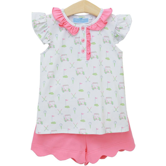 Girls Caddy Club Scalloped Short Set