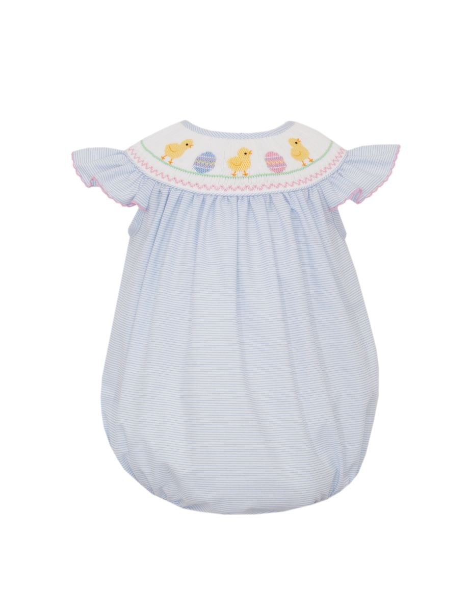 EASTER CHICKS GIRL´S - Lt.Blue tiny stripe angel wing bishop bubble w/ insert