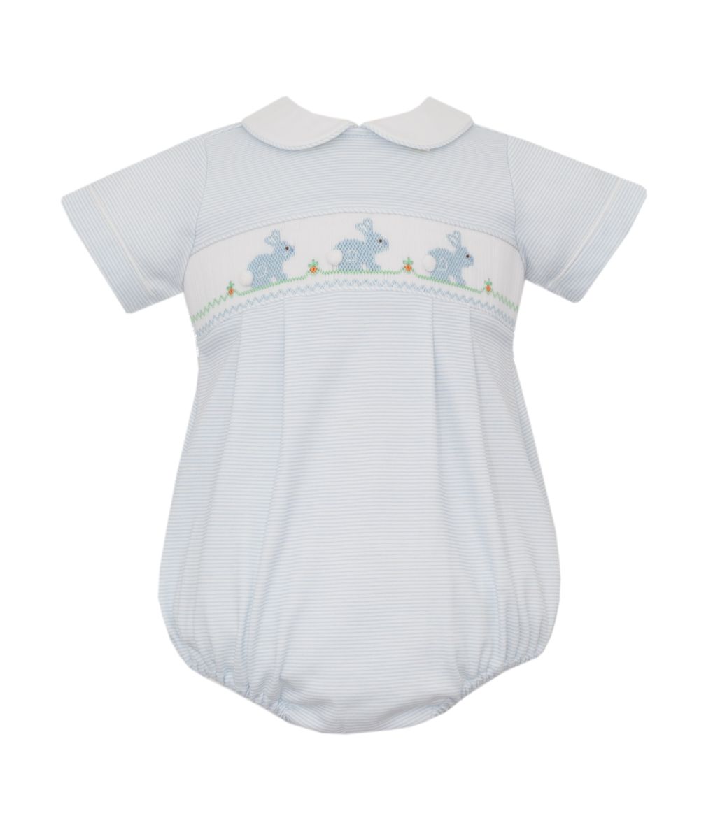 BUNNY BOY´S - Lt.blue knit stripe boy's bubble