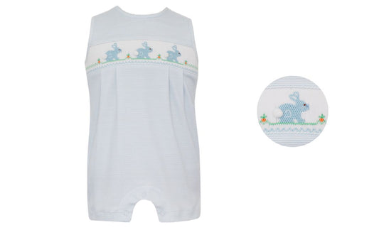 BUNNY BOY´S - Lt.blue knit stripe boy's jon jon