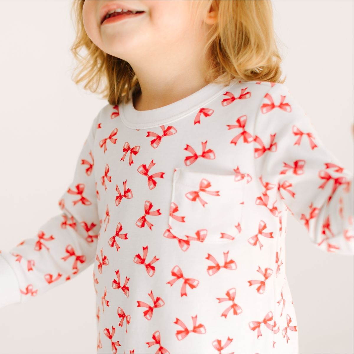 Scarlett Bows Red Long Sleeve Nightdress