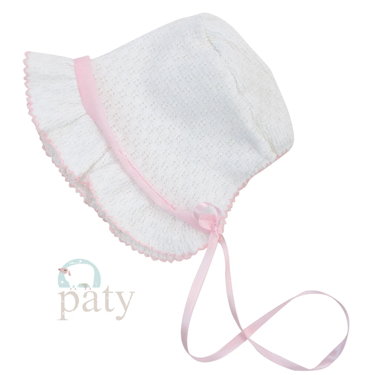 Bonnet w/ Pink Chiffon Trim