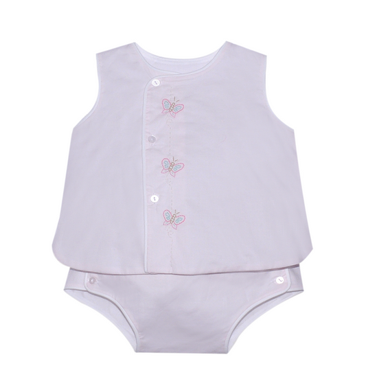 Pink Blanche Diaper Set - Butterflies