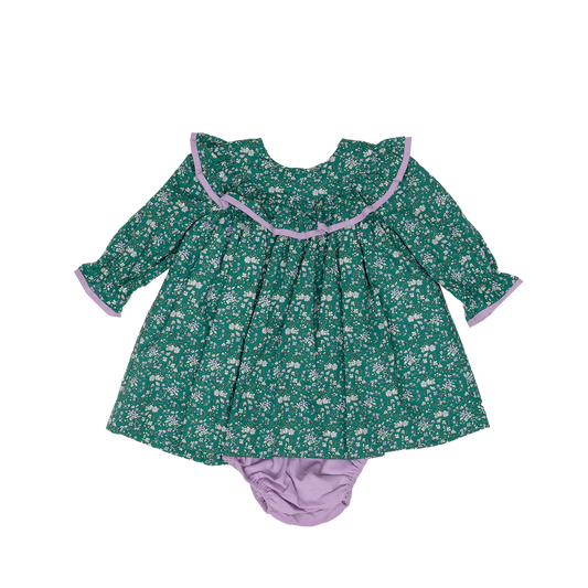 Layla Green & Purple Floral Bloomer Set