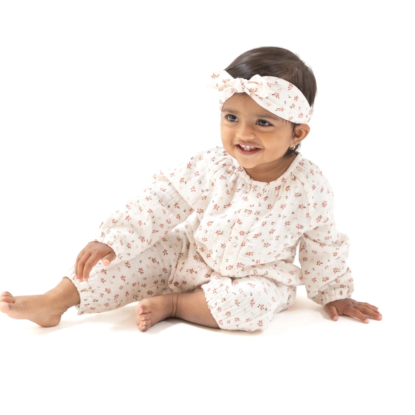 Carrie Floral Peasant Romper