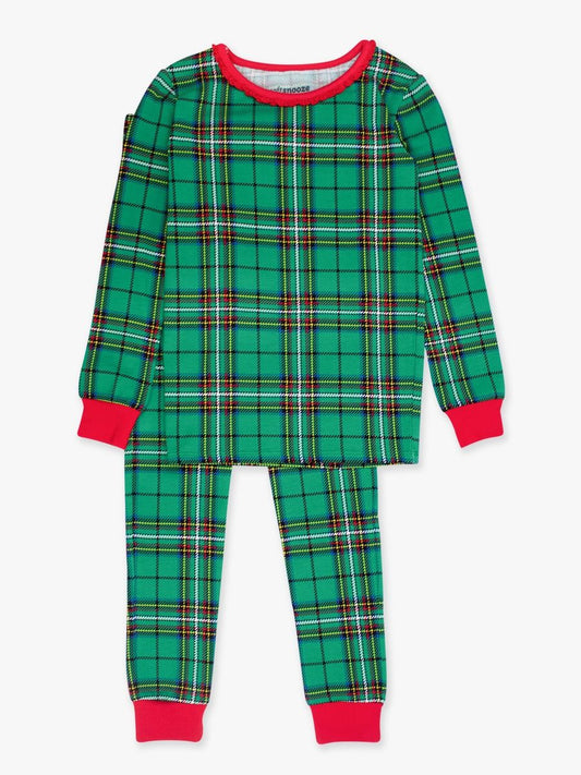 Green Nicholas Plaid Ruffle Long Sleeve Pajama Set