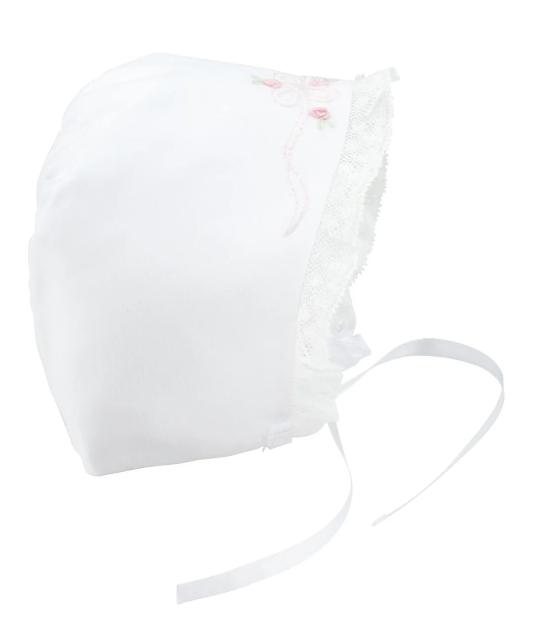 White Vintage Bow Bonnet