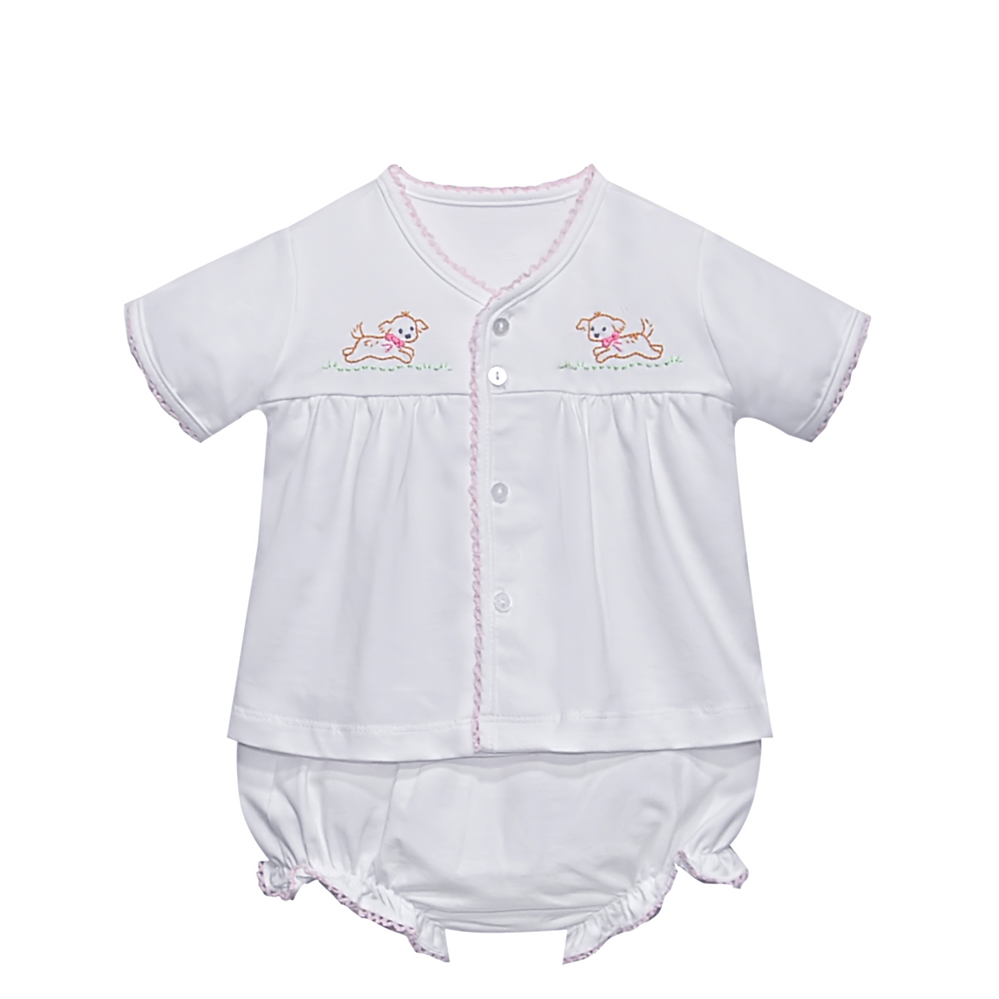 Brennan Diaper Sets - Pink Dogs