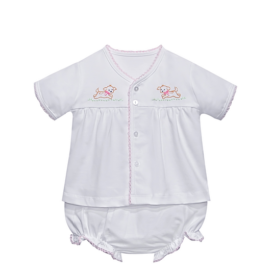 Brennan Diaper Sets - Pink Dogs