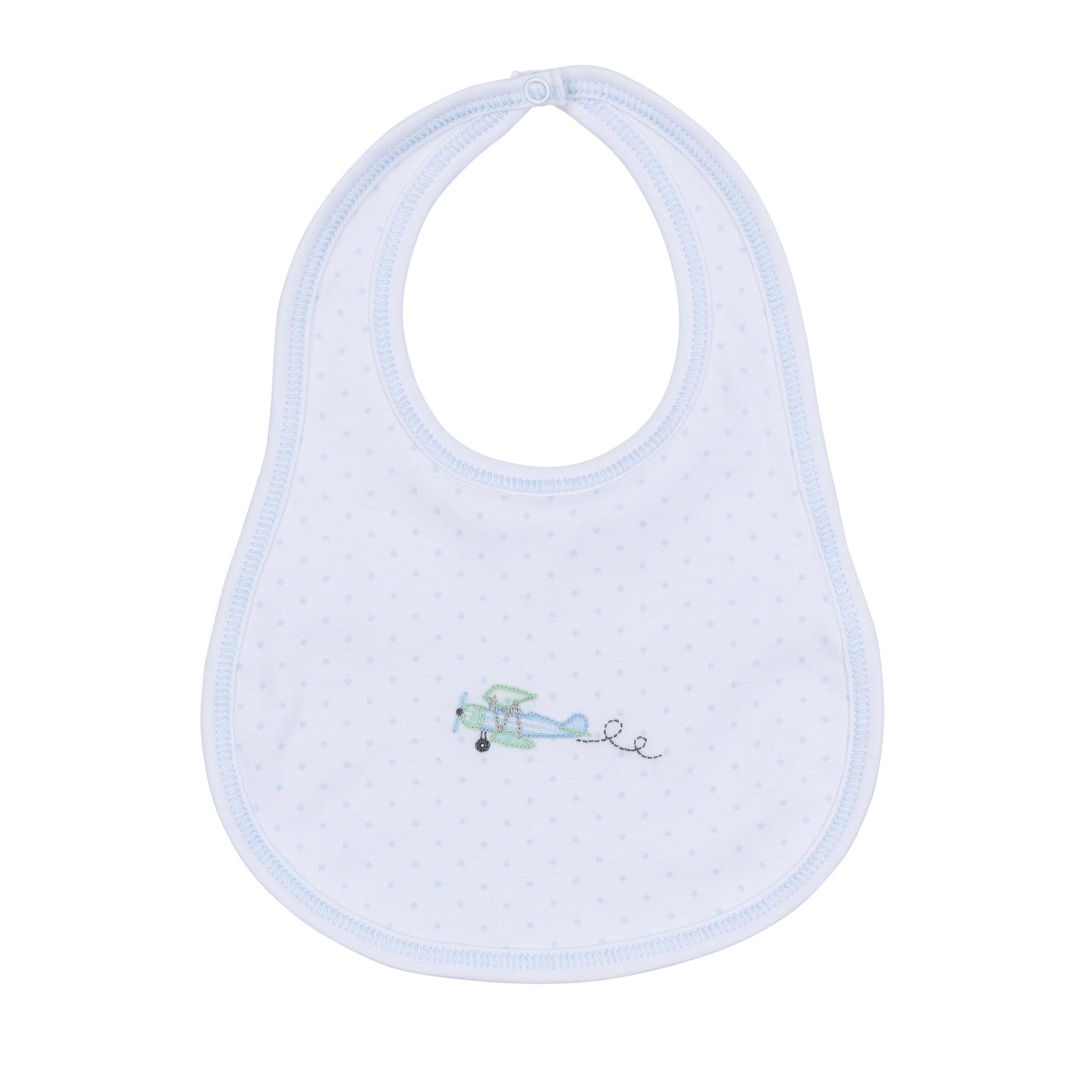 Take Flight Embroidered Bib - Light Blue