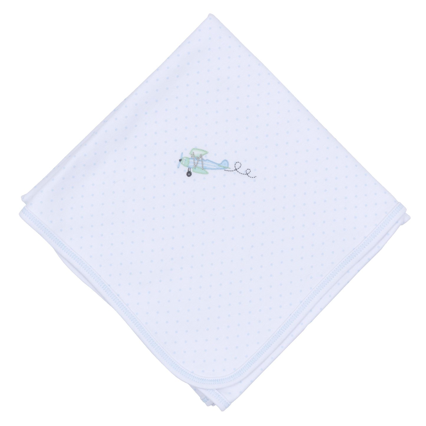 Take Flight Embroidered Receiving Blanket - Light Blue