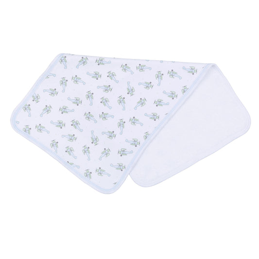 Take Flight Print Burp Cloth - Light Blue