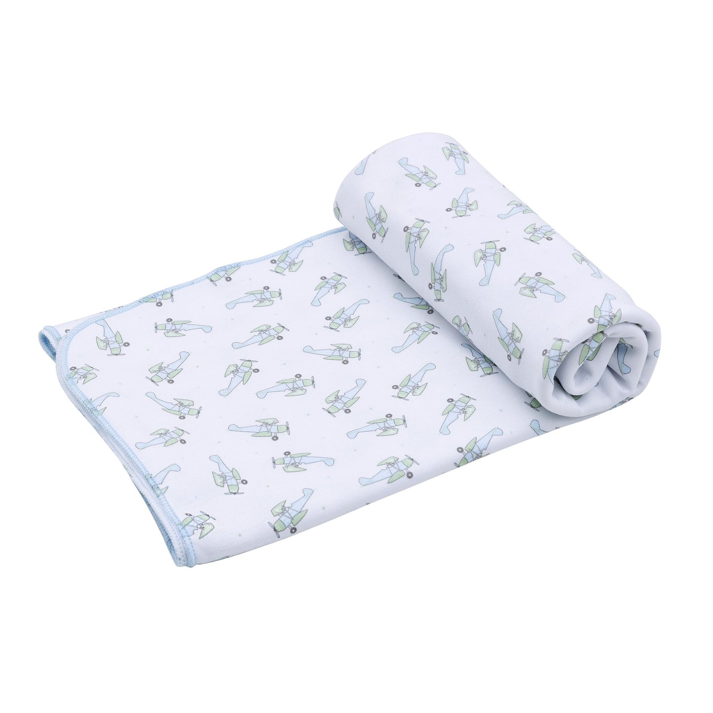 Take Flight Print Swaddle Blanket - Light Blue