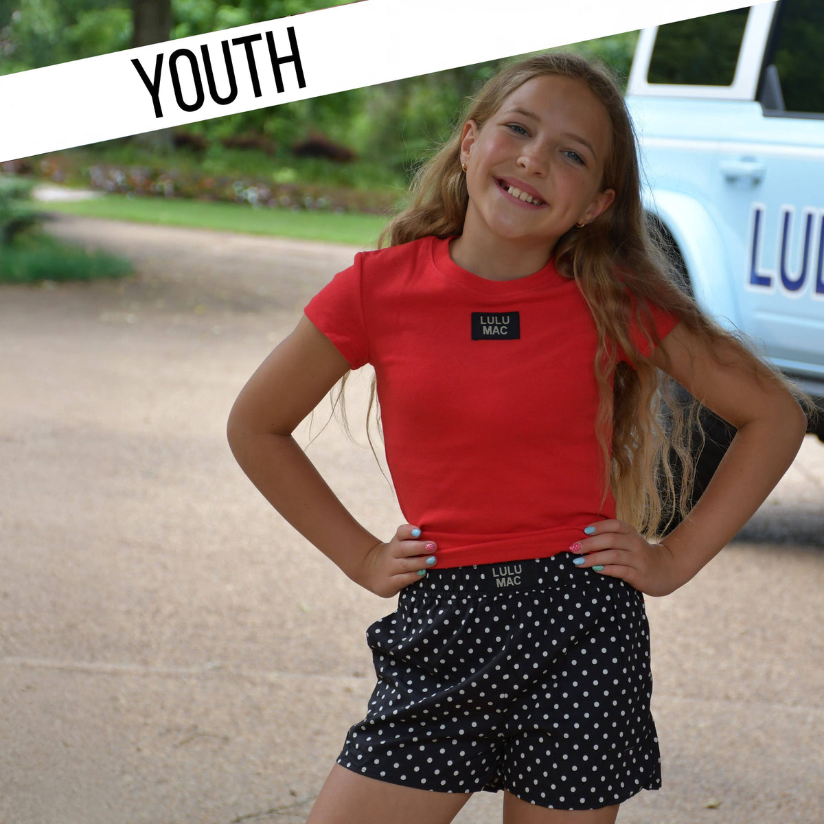 Black Mini Polka Dot Youth Short