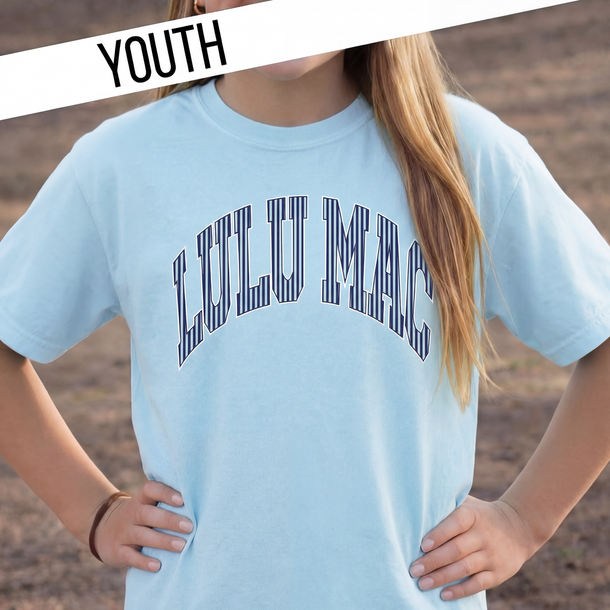 Stripe Chambray Youth Comfort Colors Tee